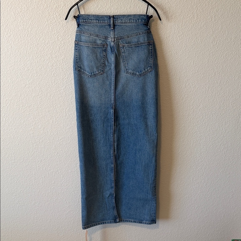 Reformation Daria Ultra High Rise Blue Denim Maxi Skirt Women - Picture 7 of 9